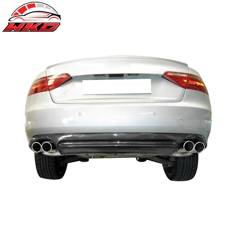 Fits 08-12 Audi A5 B8 Coupe 2Dr O Style Carbon Fiber CF Rear Bumper Lip Diffuser