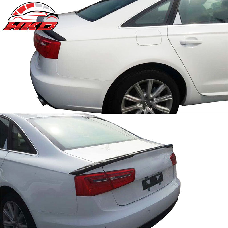Fits 12-17 Audi A6 C7 4DR Non-S Line ABT Style Trunk Spoiler Matte Carbon Fiber