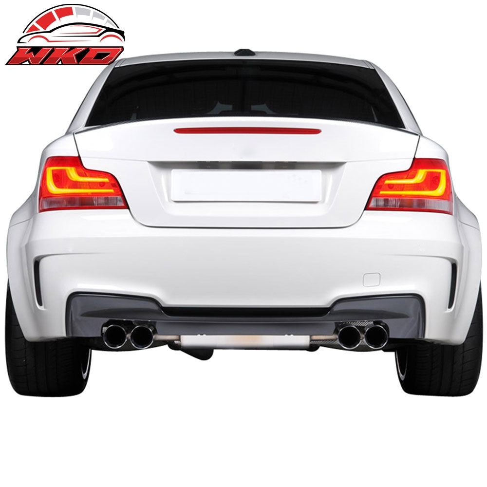 Fits 07-13 BMW E82 E88 128i 135i 1Series 1M Style Rear Bumper+Quad Tips Diffuser