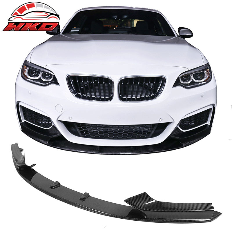 Fits 14-21 BMW F22 2 Series M Sport P Style Front Bumper Lip Matte Carbon Fiber
