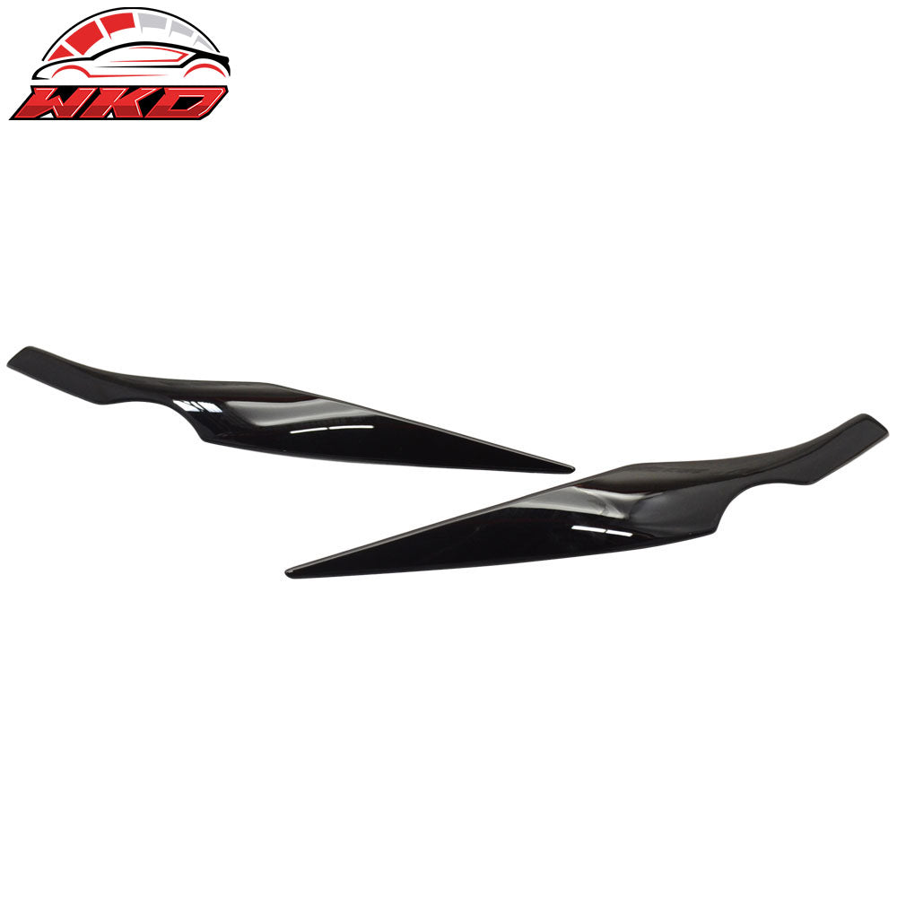 Fits 06-11 BMW E90 3-Series Sedan Headlight Eyebrows Eyelids Painted #475 Black