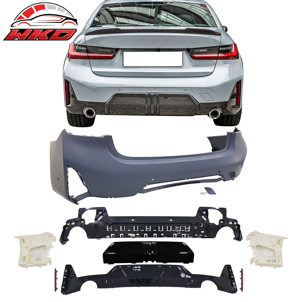Fits 23-26 BMW G20 3-Series LCI 330i M-Performance Rear Bumper w/ Sensor Holes