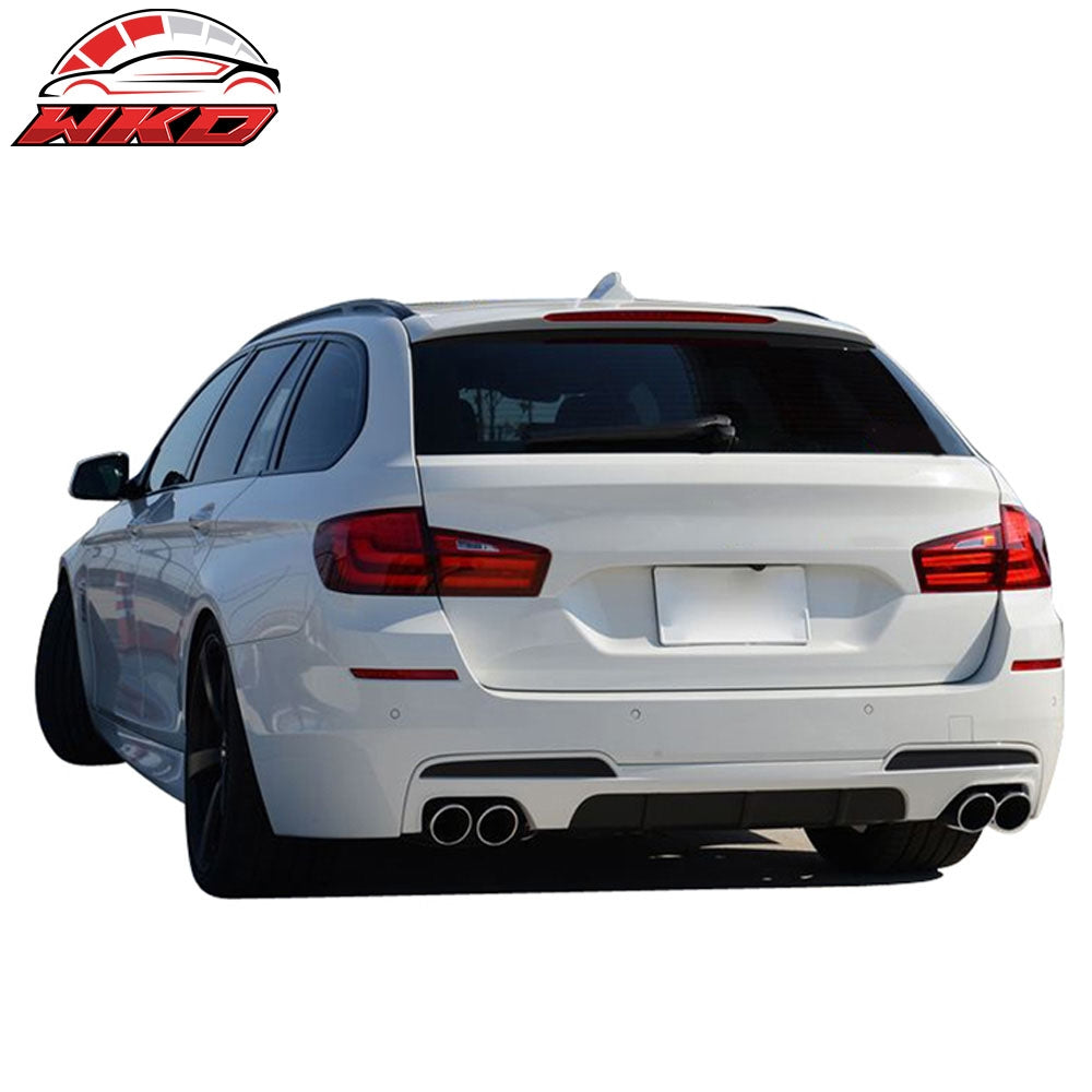 Fits 11-16 BMW F10 M-P Style Rear Bumper Cover Twin Muffler Dual Outlet -PP