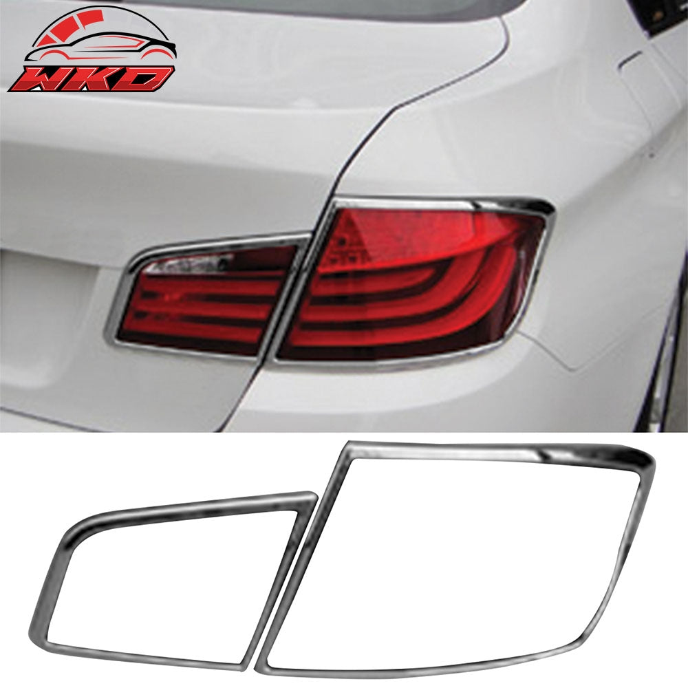 Fits 11-13 BMW F10 5 Series 4PC Rear Tail Light Lamp Bezel Cover Trim ABS Chrome