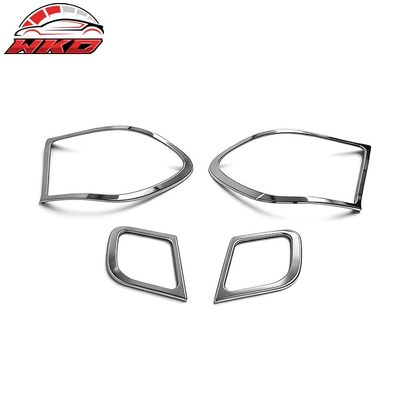Fits 04-06 BMW E46 3-Series Coupe Chrome Tail Light Bezels Trim ABS 4PCS Set
