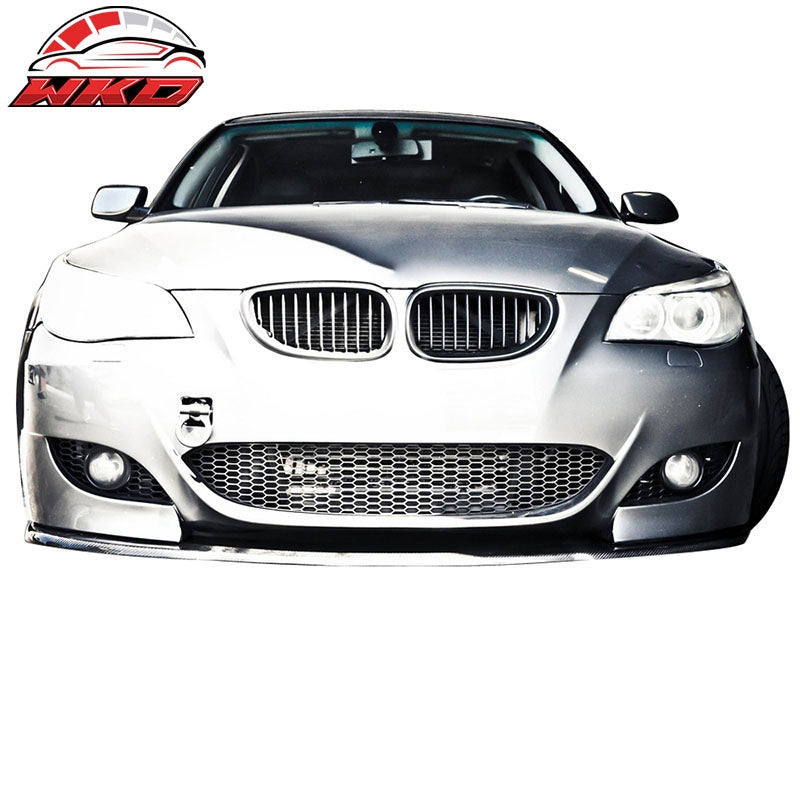 Fits 04-10 BMW E60 M5 Front Bumper Lip Spoiler Splitter - Matte Carbon Fiber