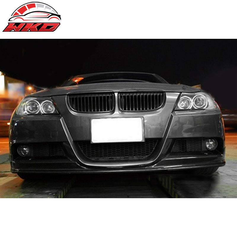 Fits 05-08 E90 3-Series M-Sport 3D Front Bumper Lip Carbon Fiber