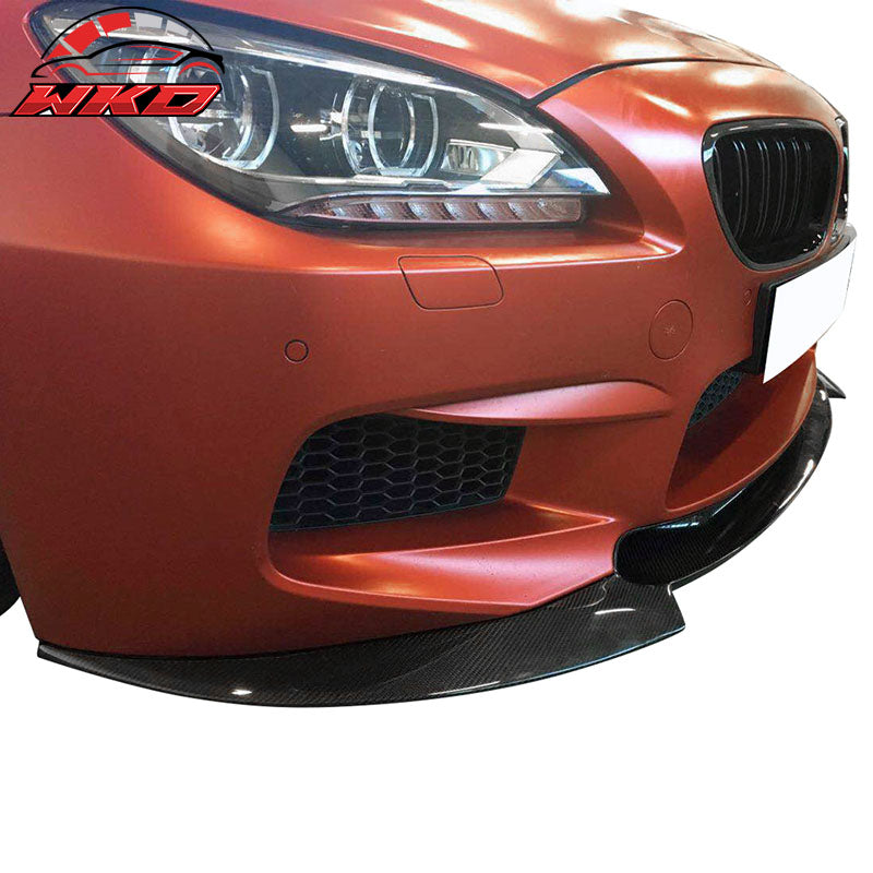 Fits 12-17 BMW 6 Series F06 M6 V Style Front Bumper Lip Kit Matte Carbon Fiber