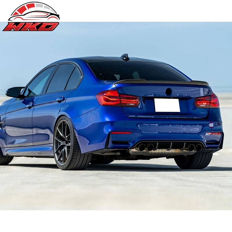 Fits 12-18 BMW F30 3 Series Sedan M3 CS Style Rear Bumper Quad Exhaust No PDC