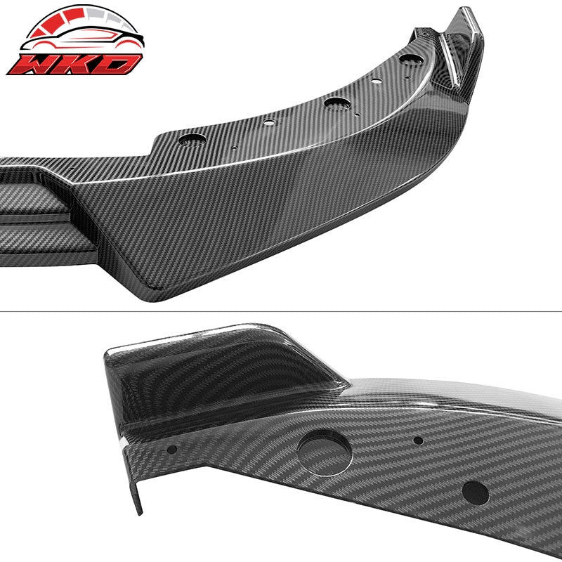 For 19-22 BMW G20 3 Series Sport Line Carbon Fiber Print Front Bumper Lip 3PC PP