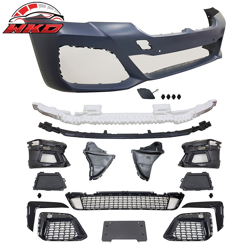 For 21-23 BMW G30 5-Series LCI Front Bumper Cover M-Tech Style Conversion Fascia