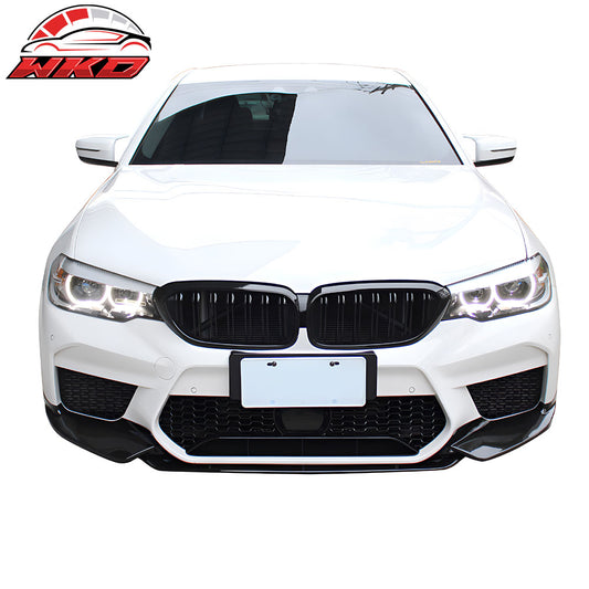 Fits 17-20 BMW 5 Series G30 Sedan Unpainted Black M5 Style Front Bumper Lip PP