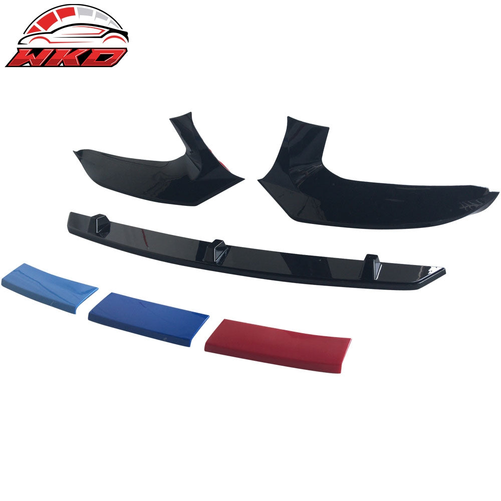 Fits 17-20 BMW G30 M-Tech M Sport Front Bumper Lip Splitters Gloss Black - ABS