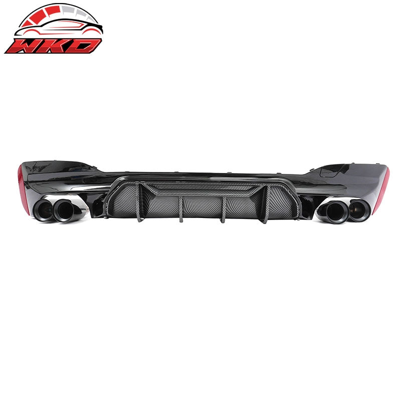 Fits 21-23 BMW G30 Rear Diffuser M5 M-Perfermance Style + Black Quad Exhaust