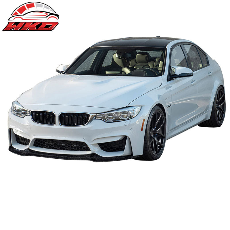 Fits 15-20 BMW M3 F80 M4 F82 F83 V Style Front Bumper Lip Forged Carbon Fiber