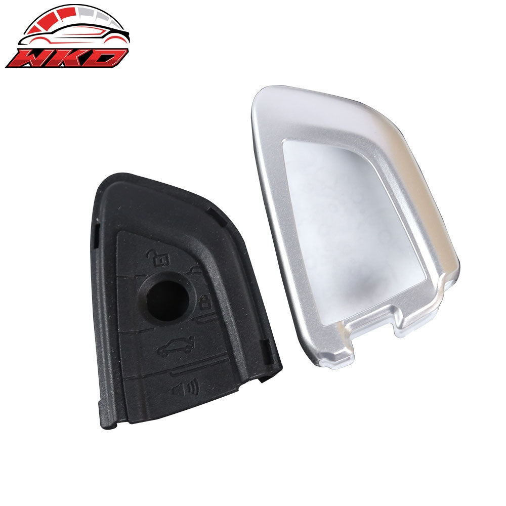 Fits BMW Car Smart Remote Key Fob Shell Holder Case Cover Silver Plastic