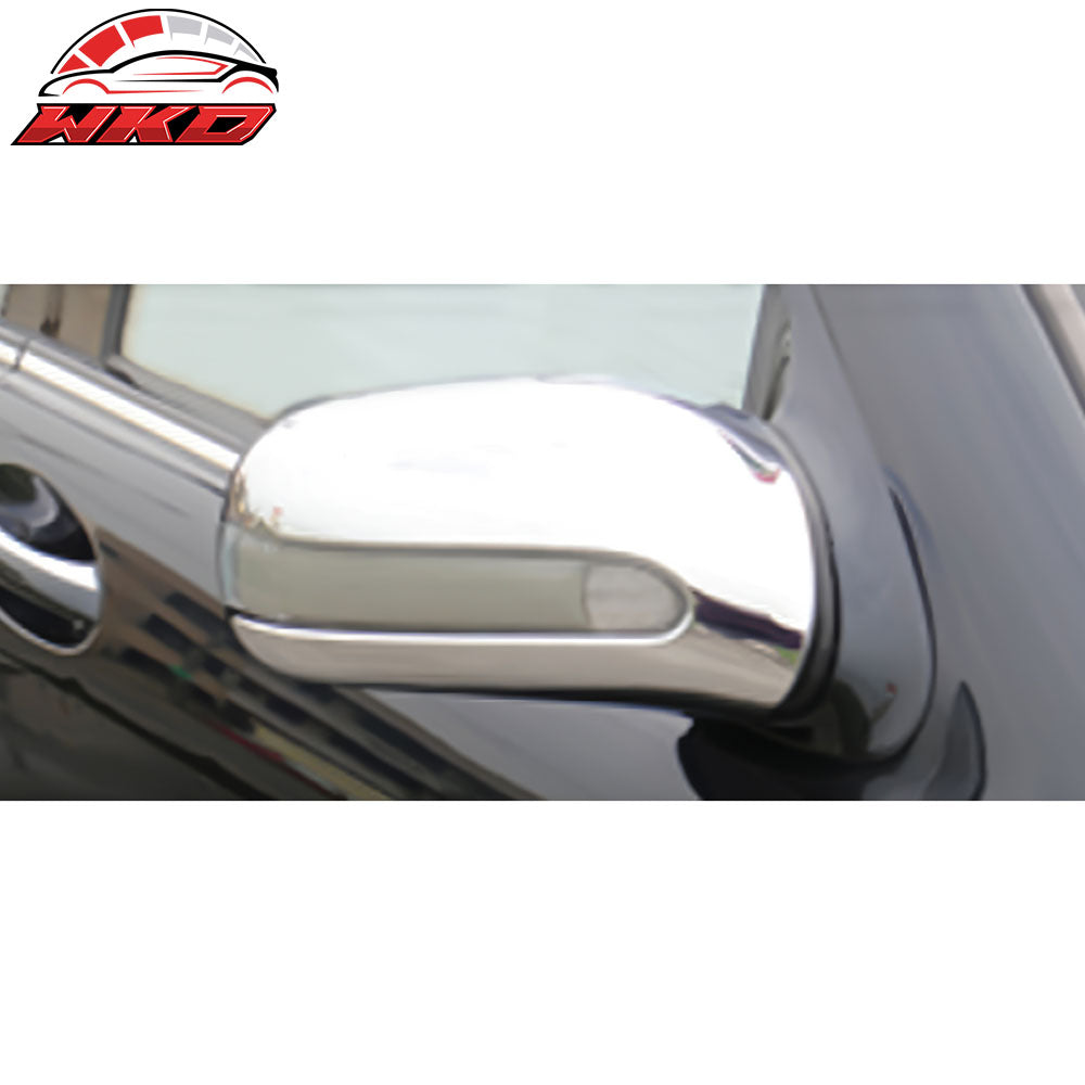 For 00-04 Benz CL-Class W215 Mirror Cover Overlay W/ Signal Light Cut-Out Chrome