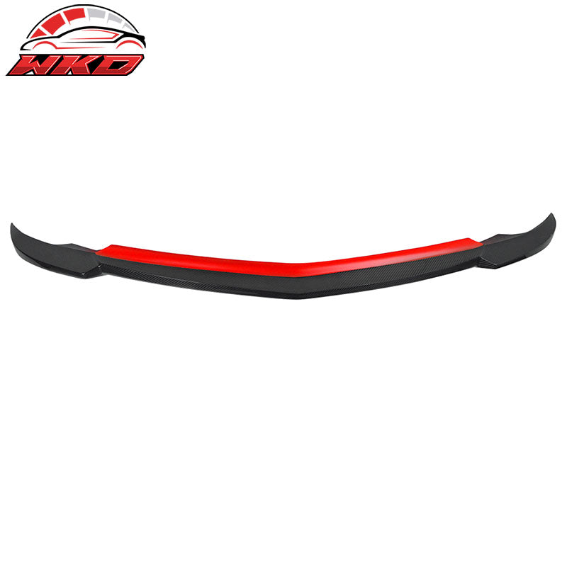 Fits 12-14 W204 Sedan IKON Style Front Bumper Lip Spoiler - Matte Carbon Fiber