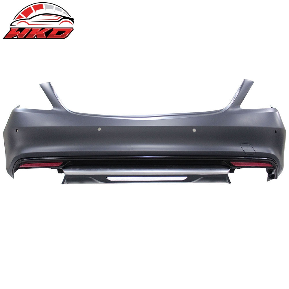Fits 14-17 Benz W222 S Class PDC Front + Rear Bumper Cover + Side Skirts 2PC PP