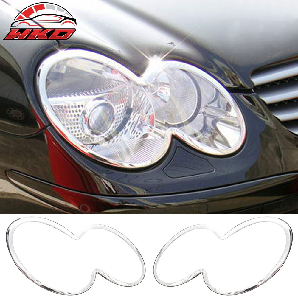 Wholesale 03-08 Benz SL-Class-R230 Chrome ABS Front Headlight Bezels Covers 2PCS Set - Wikond Auto