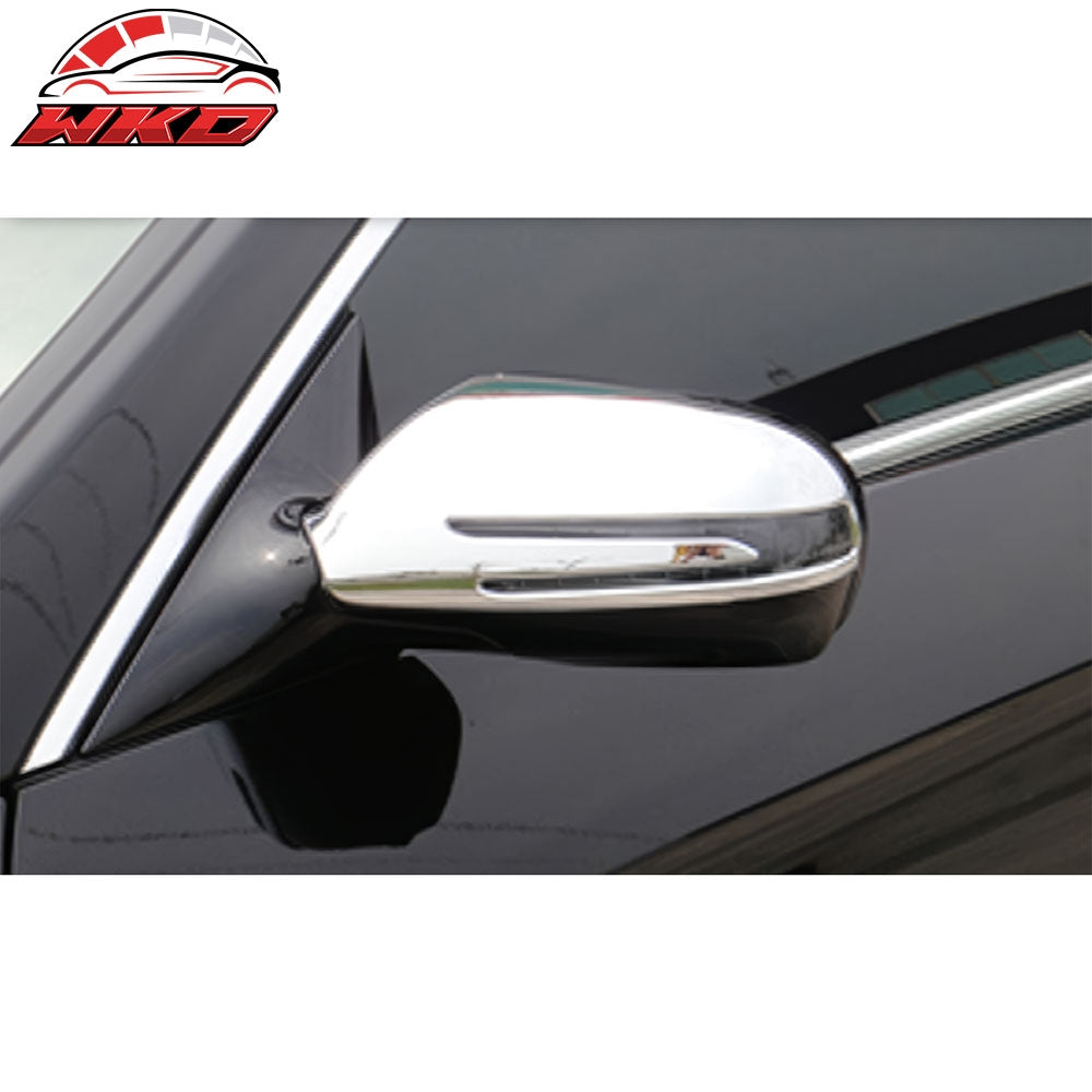 For 09-12 Benz SL-Class R230 Mirror Cover Overlay W/ Signal Light Cut-Out Chrome