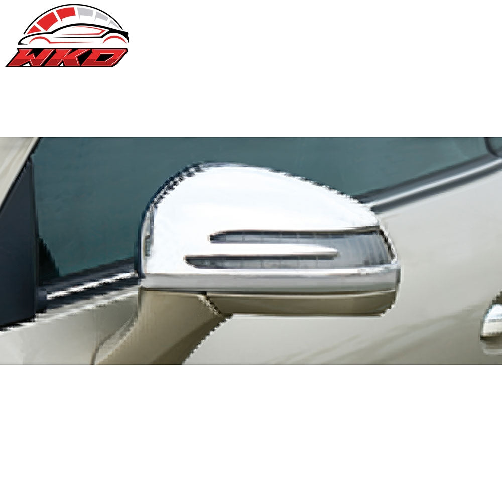 Fits 12-13 Benz SLK-Class R172 Mirror Covers Cap W/ Signal Light Cut-Out Chrome