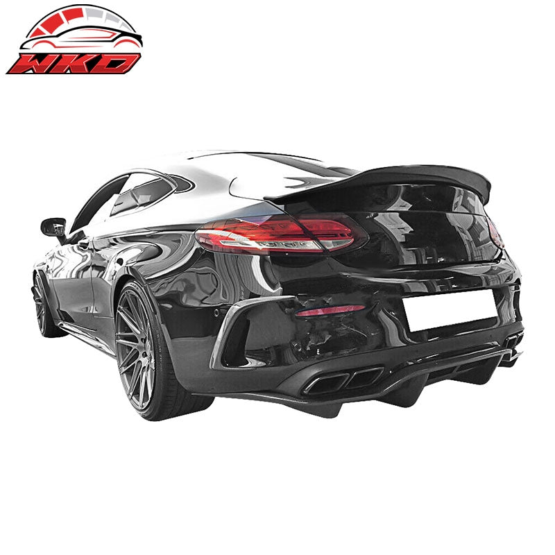 Fit 17-22 Benz W205 C Class Coupe 2-Door PSM Style Trunk Spoiler Carbon Fiber CF