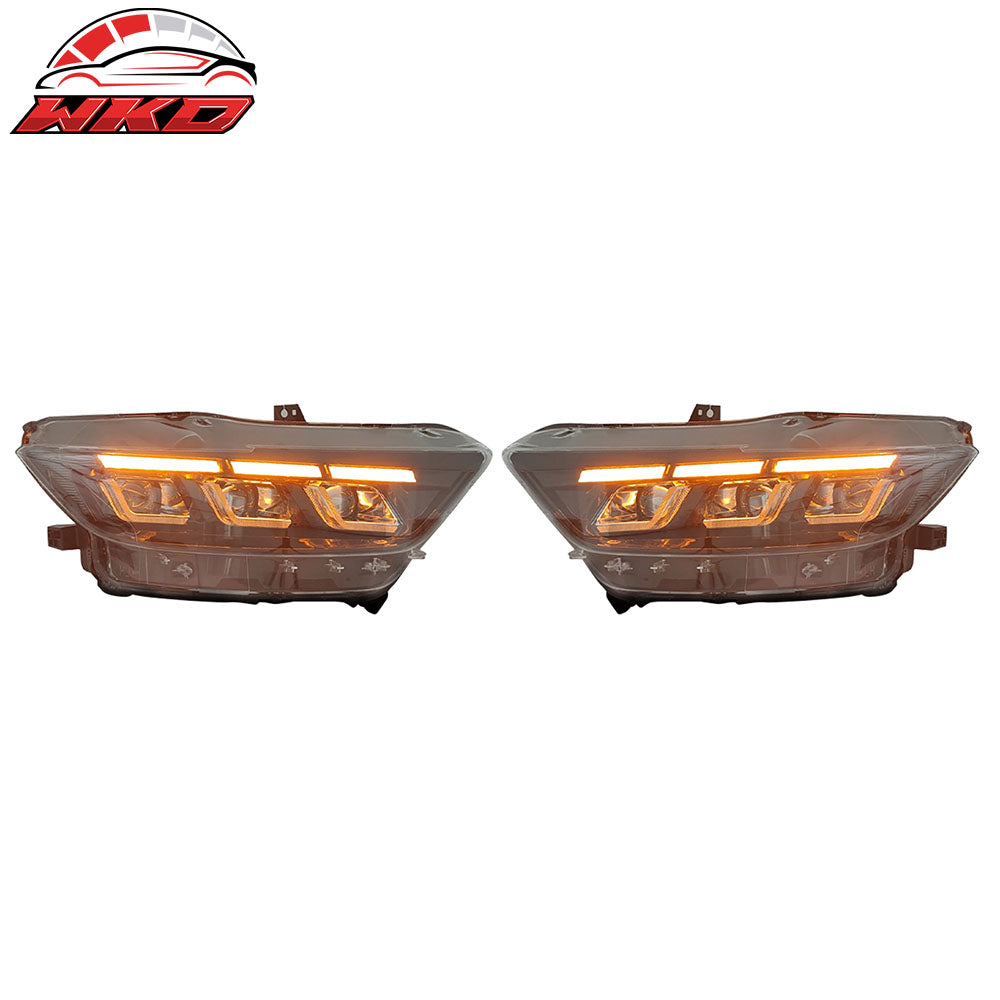 Fits 15-22 Ford Mustang Shelby 2024 Style Bumper LED Switchback Headlight Lamp