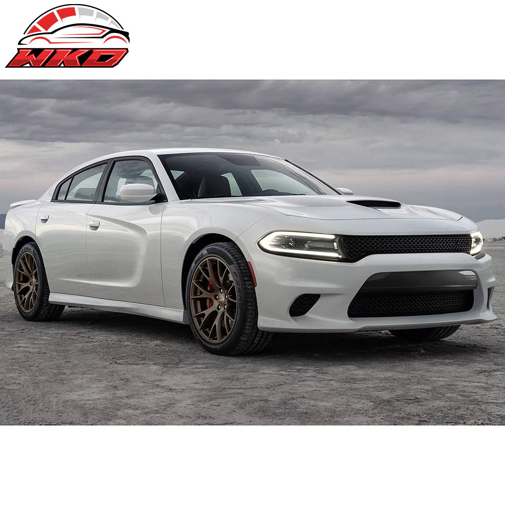Fit 15-23 Dodge Charger OE Style Front Bumper Face Bar Molding Trim Carbon Fiber
