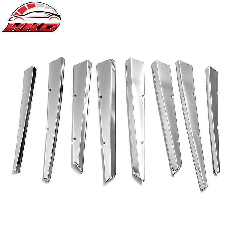 Fits 2008-2011 Cadillac CTS Front Bumper Hood Grille Grill Cover Chrome 8PCS