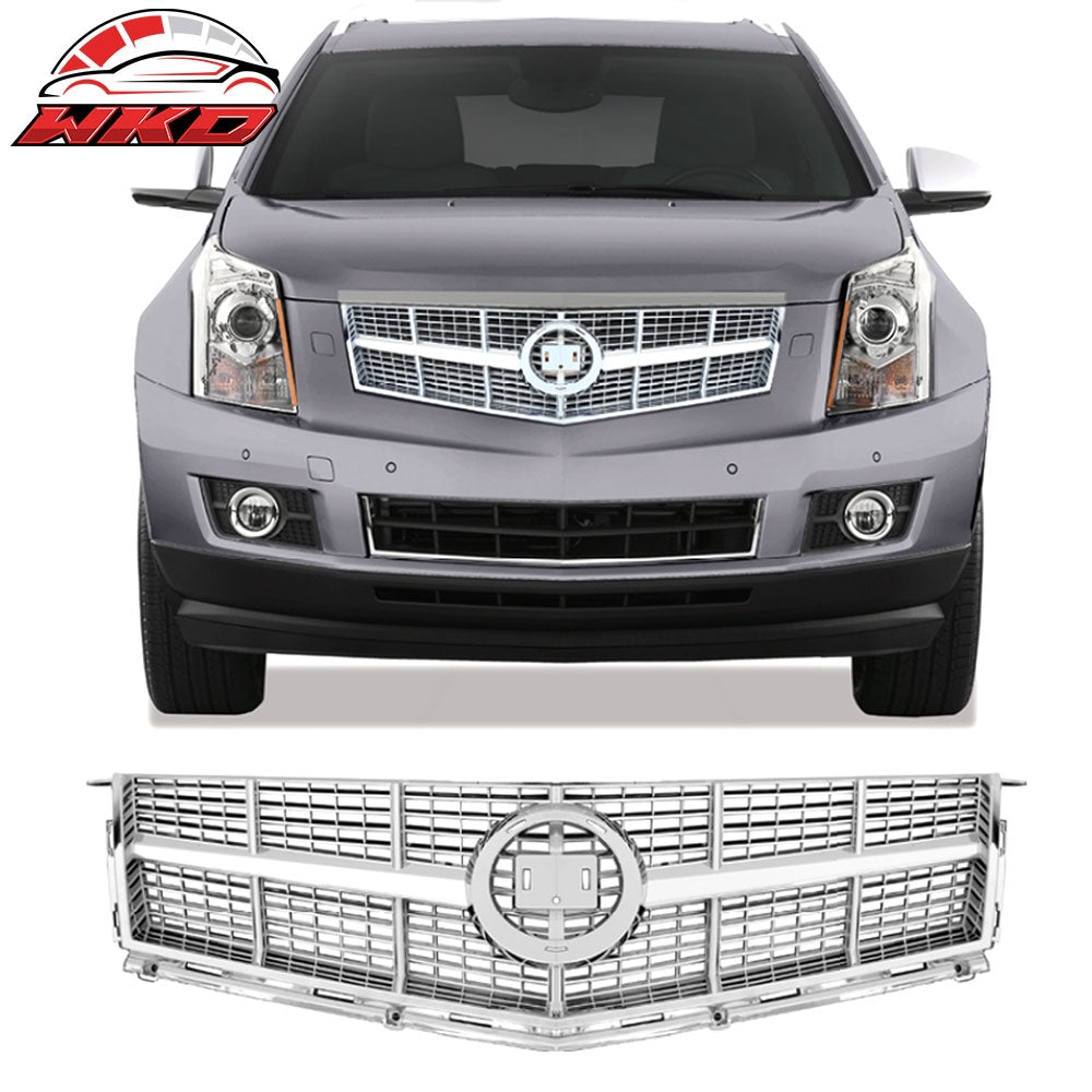 For 10-12 Cadillac SRX OE Style Front Bumper Upper Mesh Grille Guard Chrome ABS