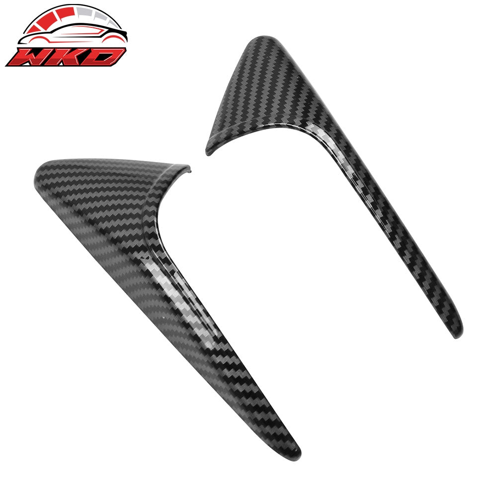 Fits 24-25 Tesla Model 3/25 Y Carbon Fiber Print Side Camera Flank Cover Trim