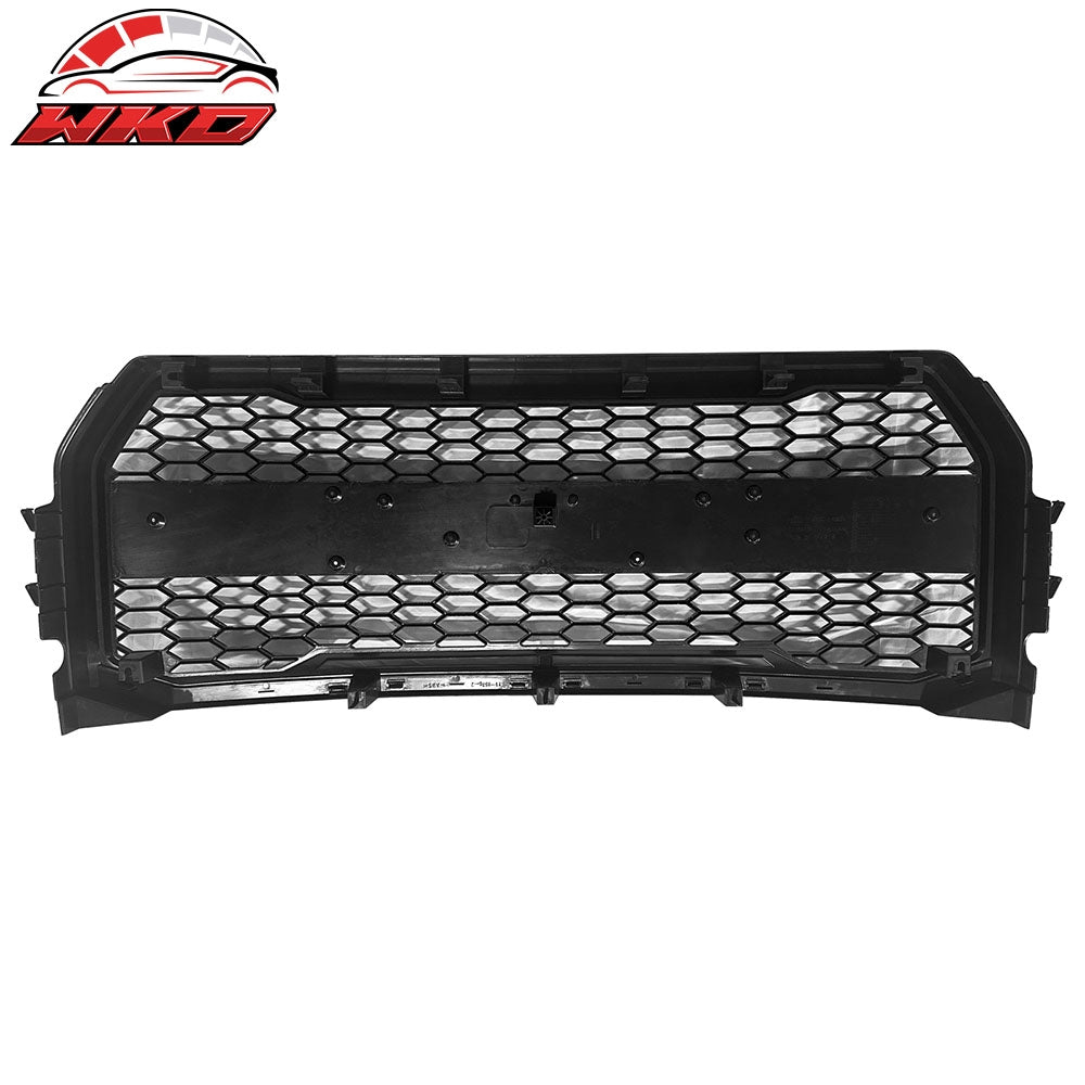 Fits 15-17 Ford F150 Raptor Style W/Letter Recess Front Upper Grille Gloss Black