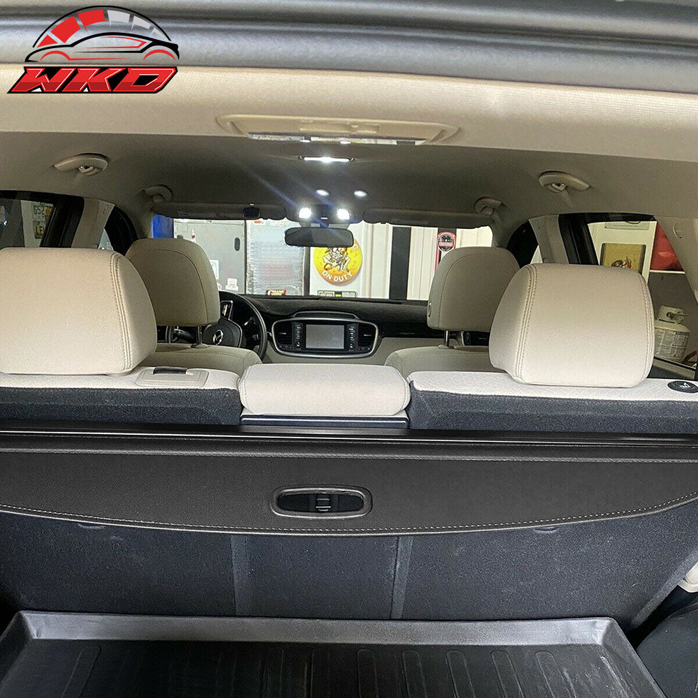 Fits 16-20 Kia Sorento Tonneau Cargo Shade Cover Black Vinyl+Aluminum Rod