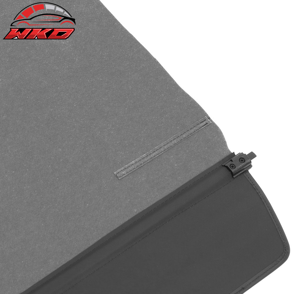 Fits 22-25 Rivian R1S Retractable Rear Trunk Cargo Luggage Cover Canvas Black