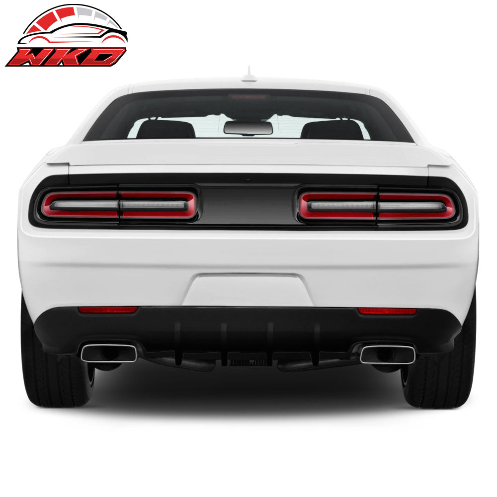Fits 15-23 Dodge Challenger IKON Style Rear Diffuser Bumper Lip Matte Black - PP