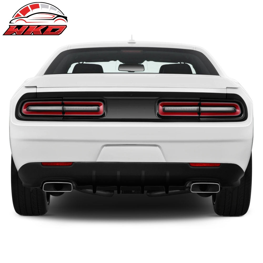 Fits 15-23 Dodge Challenger IKON Style Rear Diffuser Bumper Lip Matte Black - PP