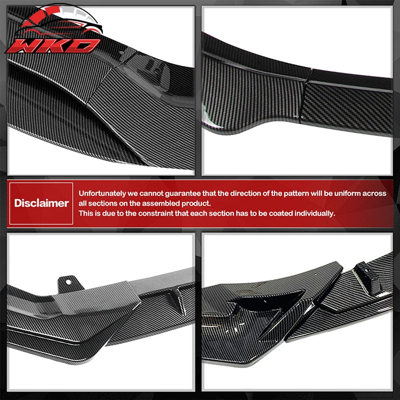 For 16-24 Chevrolet Camaro Front Bumper Lip 1LE Style Spoiler Carbon Fiber Print