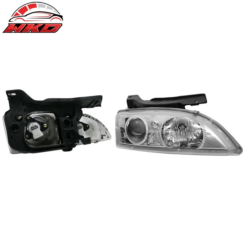 Fits 95-99 Chevrolet Cavalier Projector Head Lights Chrome Housing Clear Lens