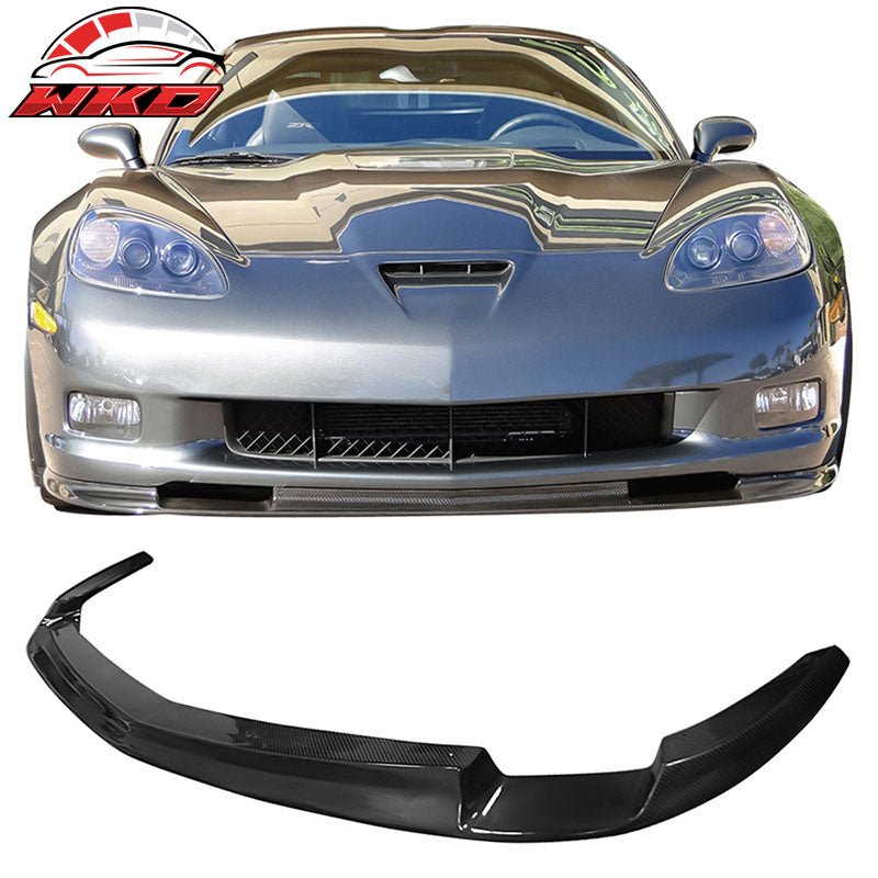 Fits 05-13 Chevy Corvette C6 Z1 Style Front Bumper Lip - Matte Carbon Fiber