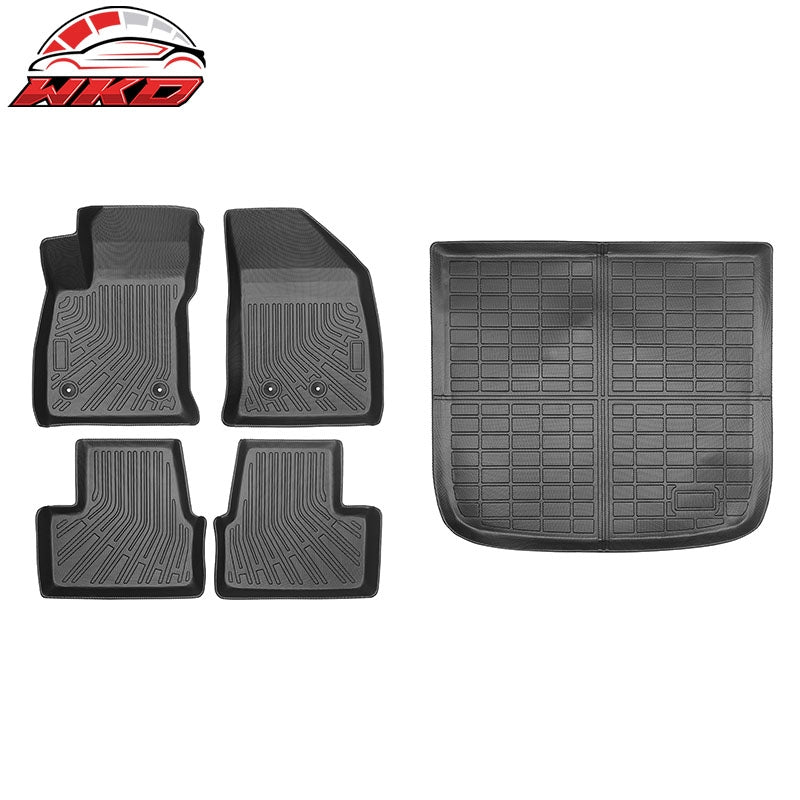 Fits 16-19 Chevrolet Volt TPE All Weather Floor Mats Carpets + Rear Trunk Mat