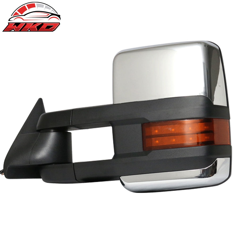 Fits 88-98 C1500 Towing Mirrors Power Turn Signal Arrow Clearance Lamp Chrome