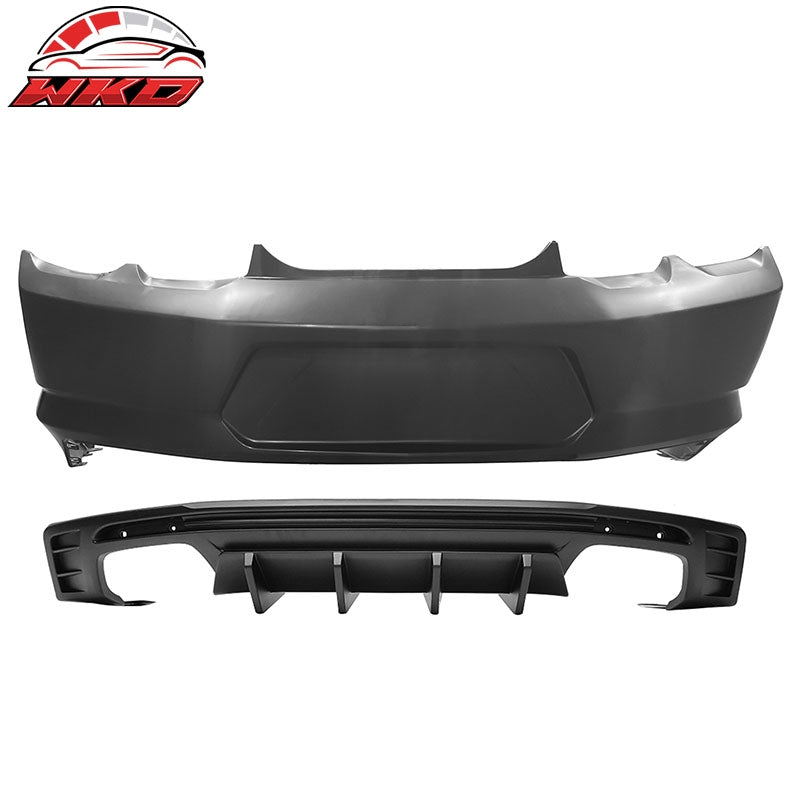 Fits 19-24 Chevy Camaro LT/LS/SS/ZL1 OE Rear Bumper Cover + IKON Matte Diffuser