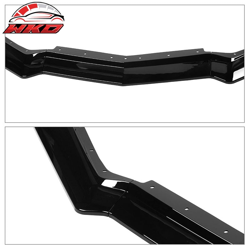 Fits 20-26 Chevrolet Corvette C8 Front Bumper Lip Lower Spoiler 5PCS Gloss Black