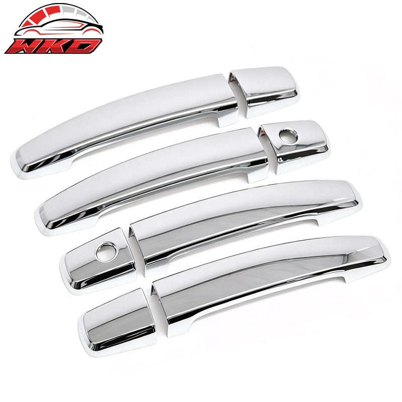 Fits 11-15 Chevy Cruze Front Rear Door Handle Cover Trim W/ 2-Keyhole Chrome ABS