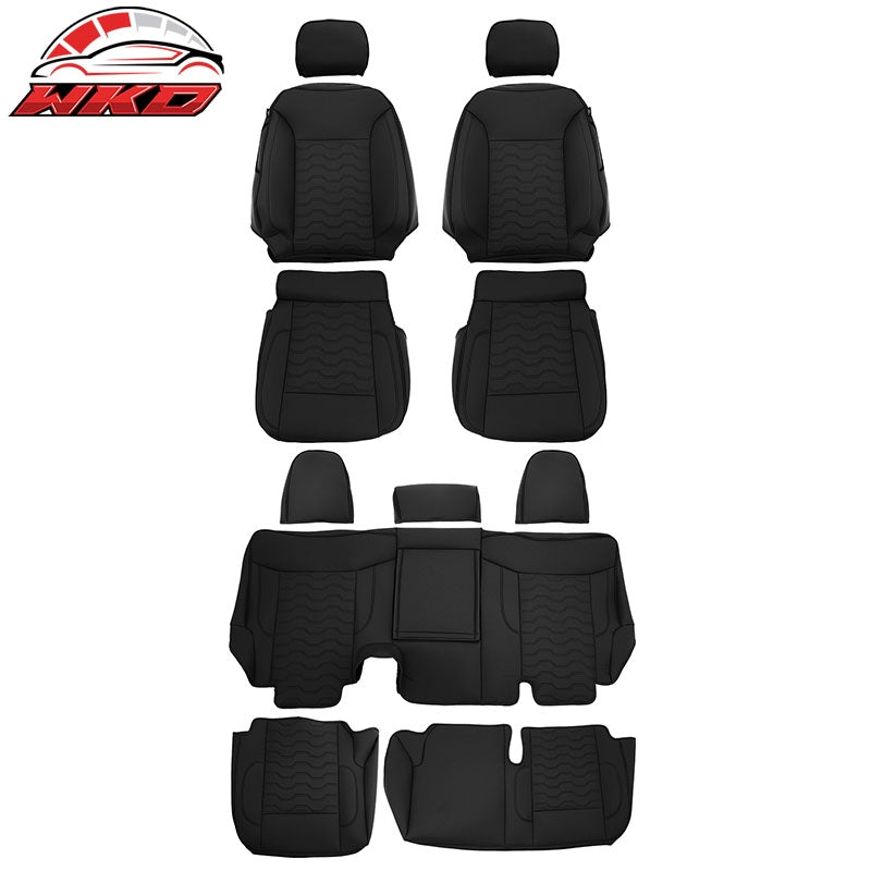 Fits 19-26 Chevy Silverado GMC Sierra 1500 2500 3500HD Seat Cover Full Set Black