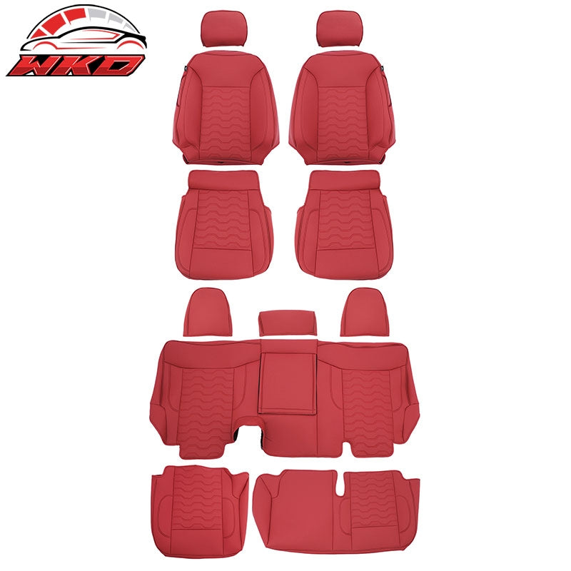 Fits 19-26 Chevy Silverado GMC Sierra 1500 2500HD 3500HD Seat Cover Full Set Red