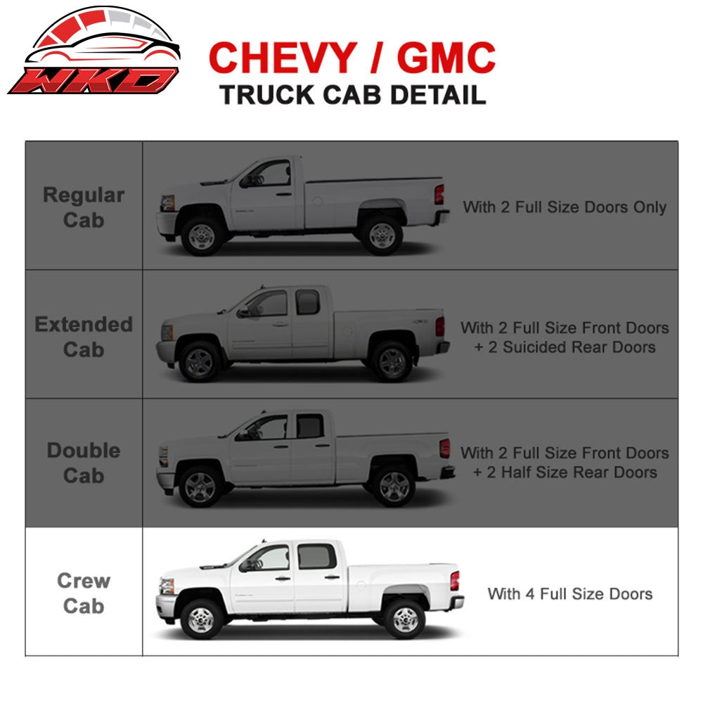 Fits 99-18 Sierra & Silverado Crew Cab 5" Running Boards Side Step Bar Nerf Bar