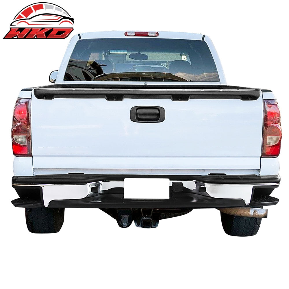Fits 99-06 Silverado Sierra Fleetside Complete Rear Step Bumper w/ Two Side Step