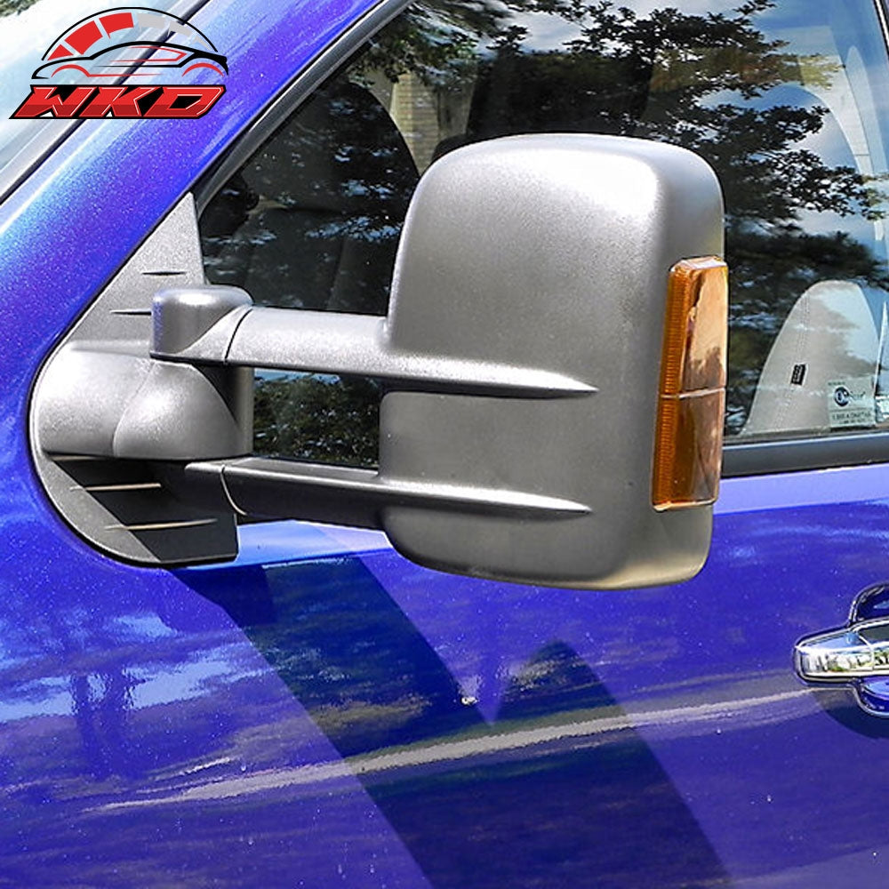 Fits 07-14 Silverado Sierra Towing Mirrors Power Heated Signal Arrow Light 2PC